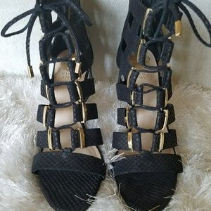 Black and Gold Vince Camuto Sandals